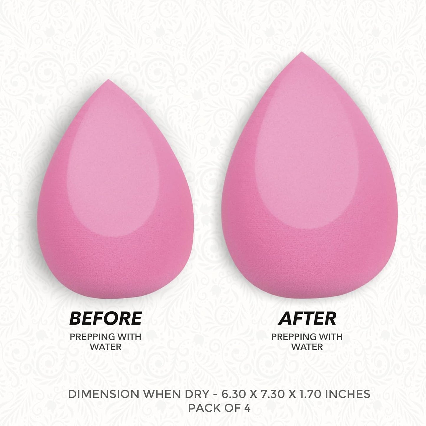 Premium Slant Beauty Sponge Blender, 4-Piece Makeup Sponge Set, Latex-Free, 100% Vegan & Cruelty-Free, Multi-Color
