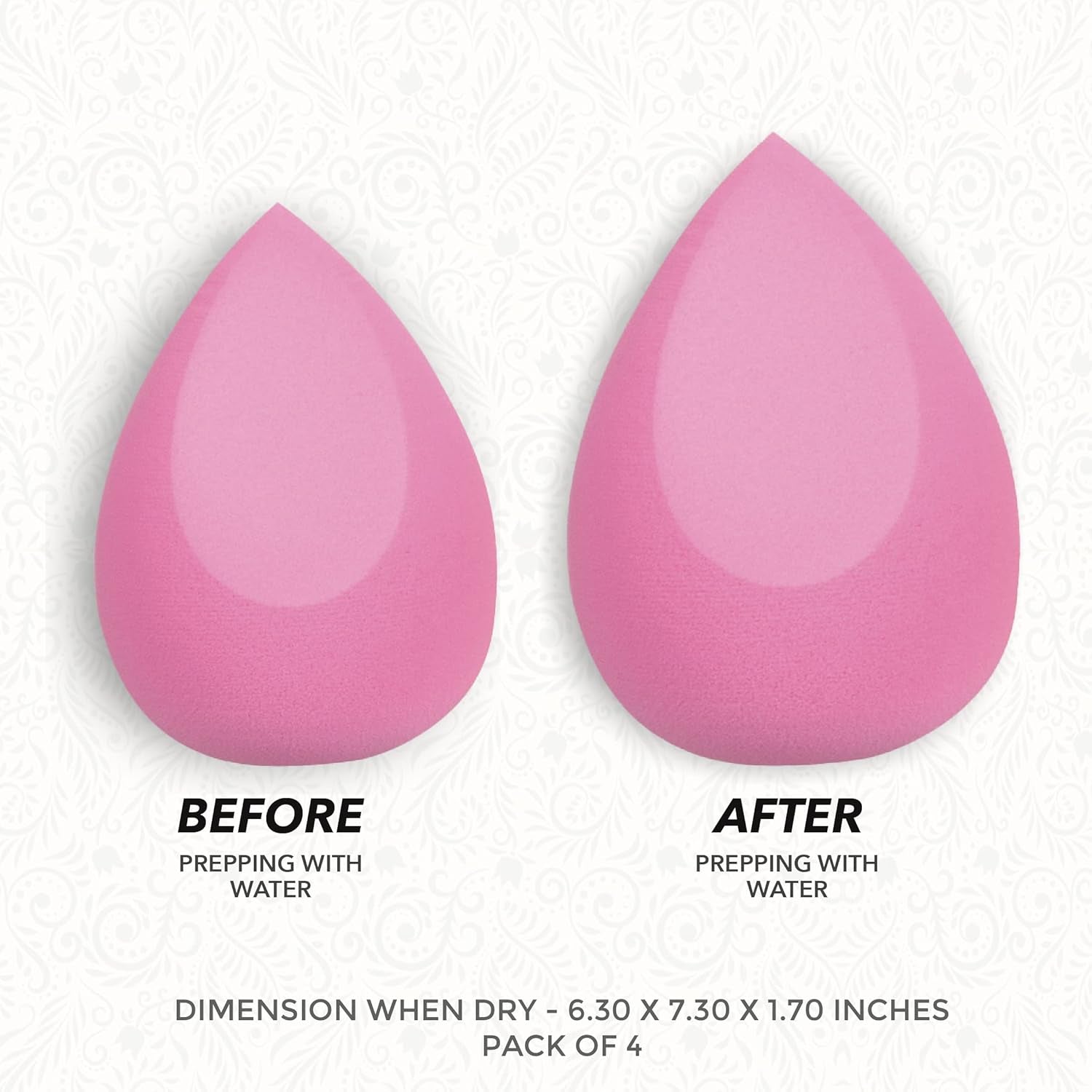 Premium Slant Beauty Sponge Blender, 4-Piece Makeup Sponge Set, Latex-Free, 100% Vegan & Cruelty-Free, Multi-Color
